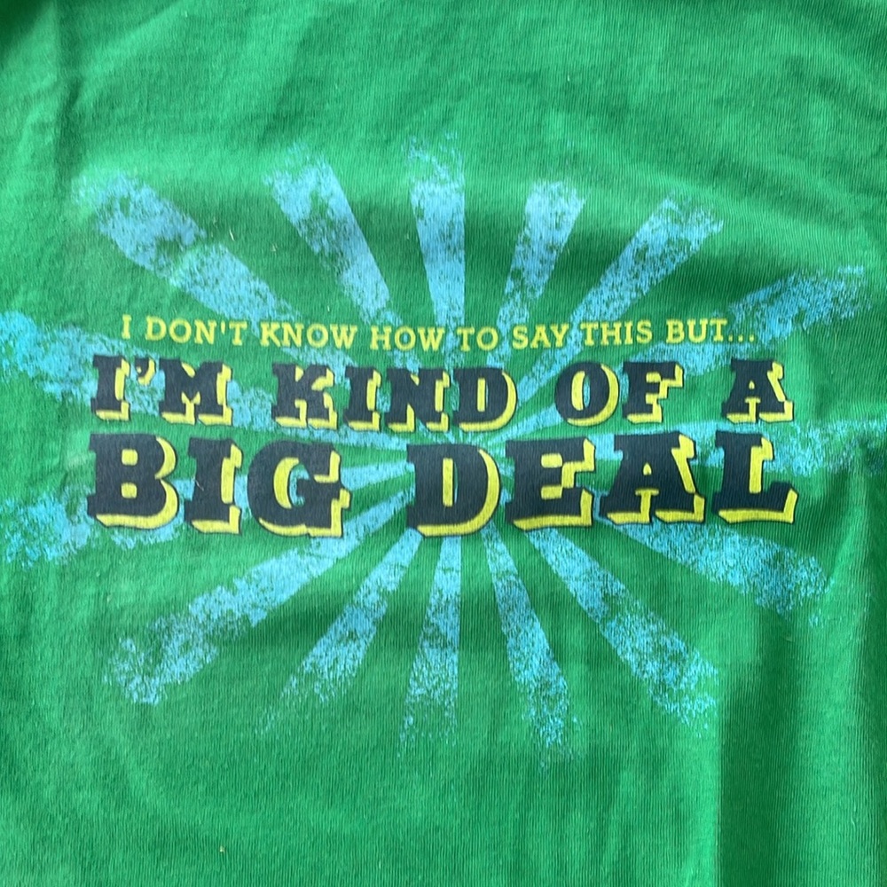 Anchorman Men’s Green T-Shirt 
Ron Burgundy “I’m Kind Of A Big Deal” Large NWOT